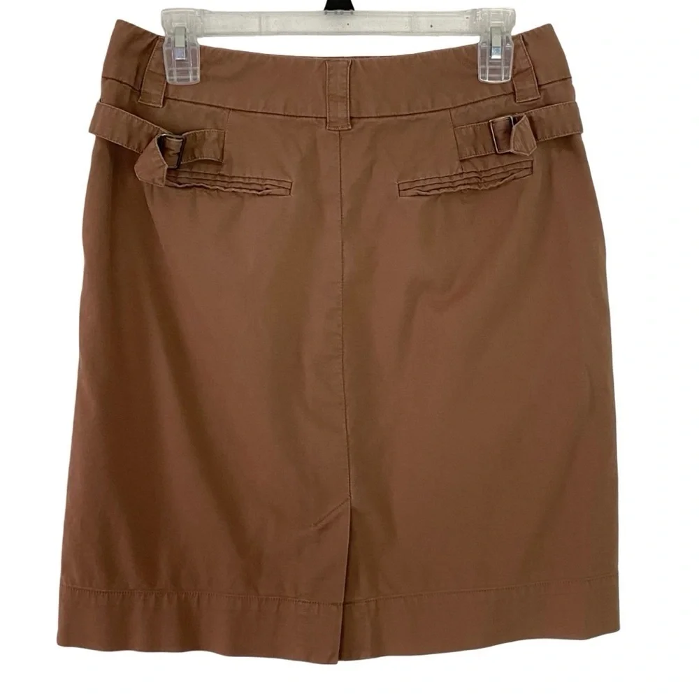 Anthropologie Elevenses Tan Skirt Womens Size 6 Small Safari Pleated Pockets